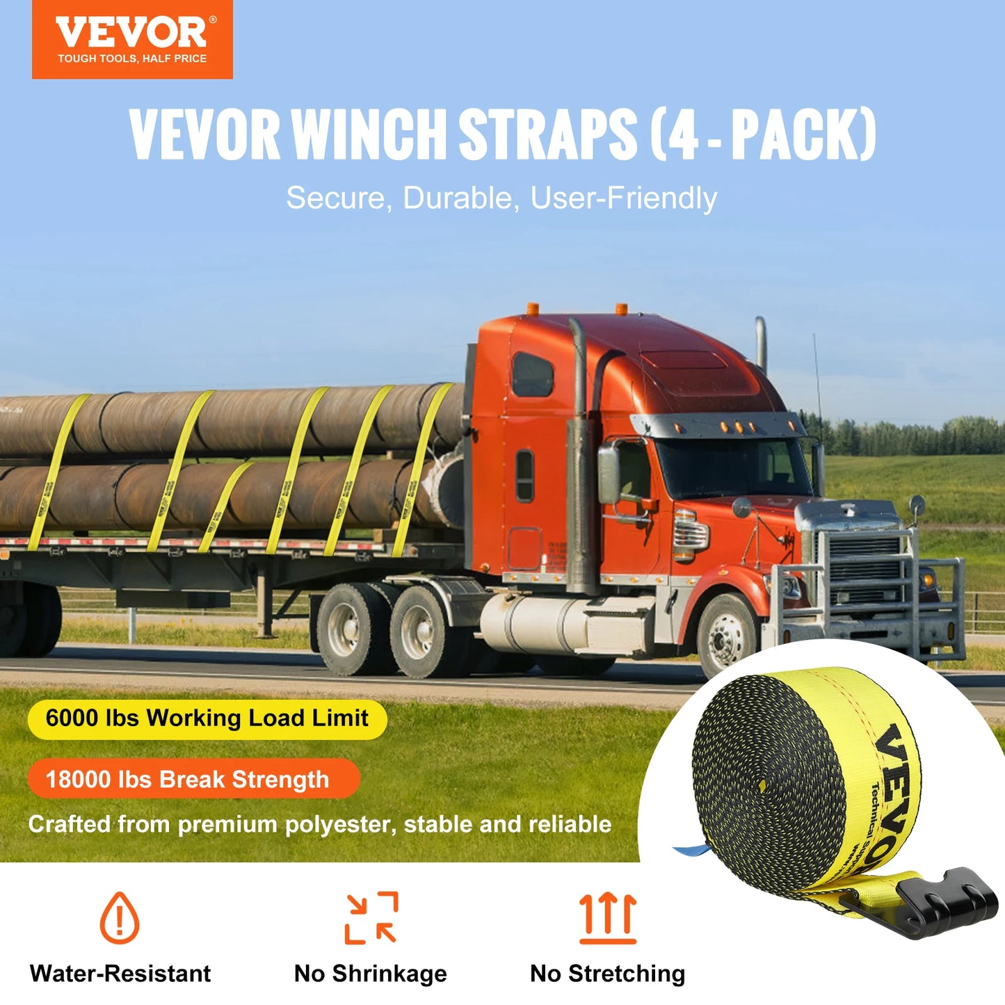 VEVOR Winch Straps