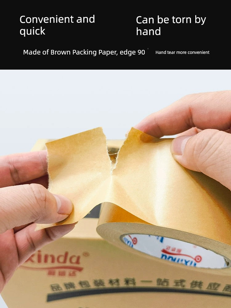 paper packaging tape being torn by hand