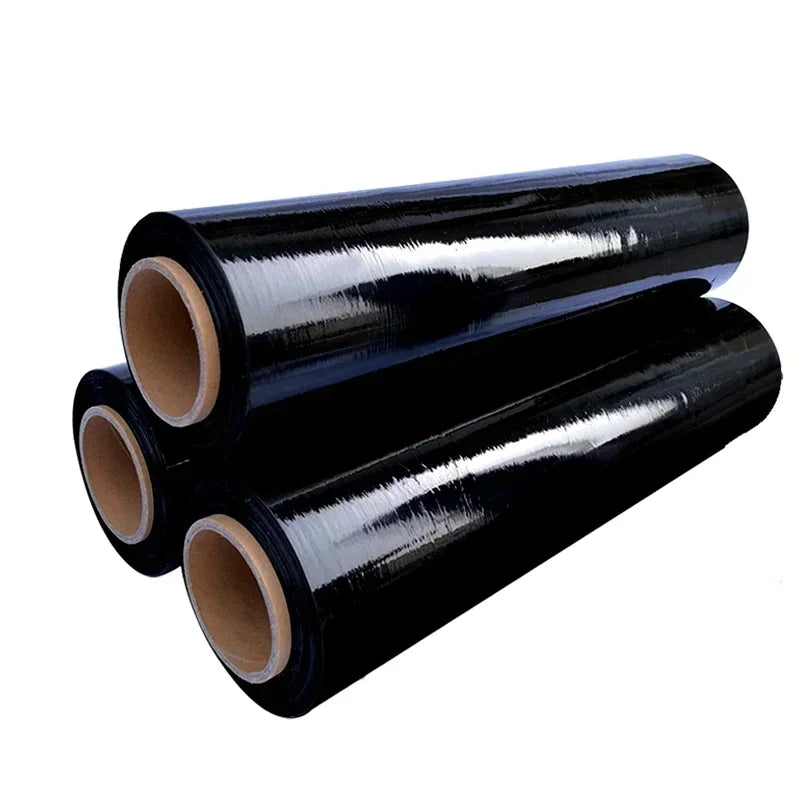 3 rolls of black stretch wrap