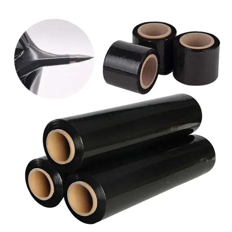 black stretch wrap rolls